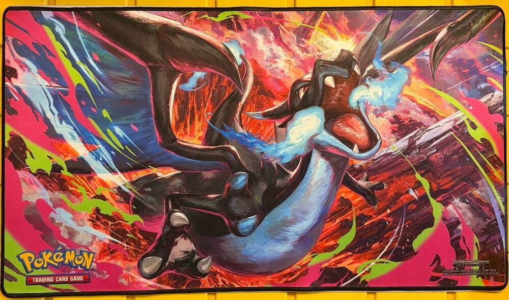Pokemon Phantasmal Flames Charizard MEGA X UPC Play Mat Rubber Playmat/Desk Mat